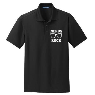 Funny Nerds Rock Gamer Geek Fun Cute Nerd Dry Zone Grid Polo
