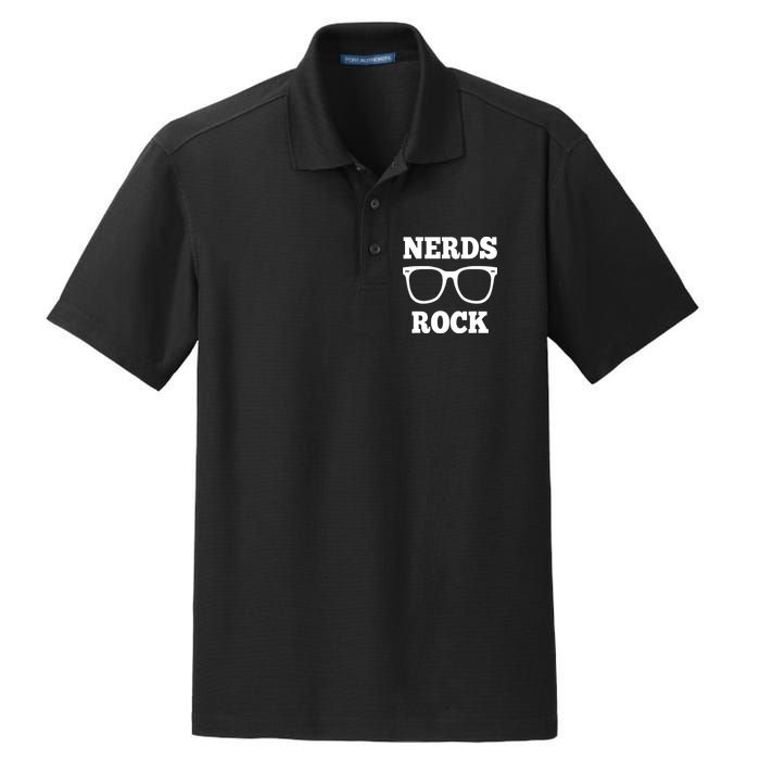 Funny Nerds Rock Gamer Geek Fun Cute Nerd Dry Zone Grid Polo