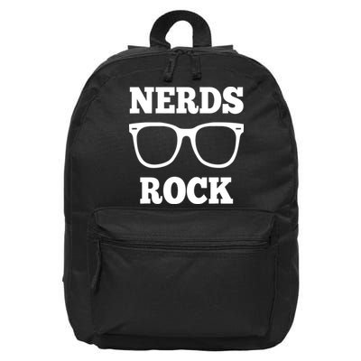 Funny Nerds Rock Gamer Geek Fun Cute Nerd 16 in Basic Backpack