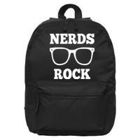 Funny Nerds Rock Gamer Geek Fun Cute Nerd 16 in Basic Backpack