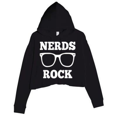 Funny Nerds Rock Gamer Geek Fun Cute Nerd Crop Fleece Hoodie