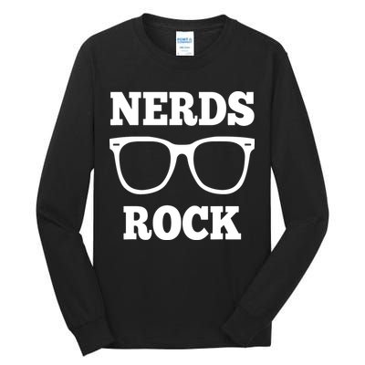 Funny Nerds Rock Gamer Geek Fun Cute Nerd Tall Long Sleeve T-Shirt