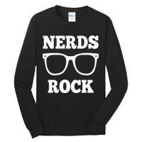 Funny Nerds Rock Gamer Geek Fun Cute Nerd Tall Long Sleeve T-Shirt