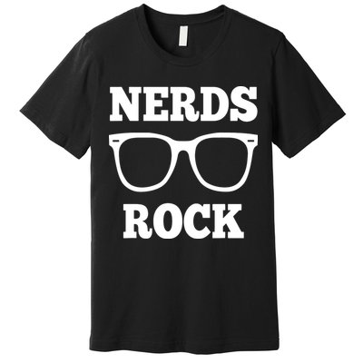Funny Nerds Rock Gamer Geek Fun Cute Nerd Premium T-Shirt