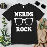 Funny Nerds Rock Gamer Geek Fun Cute Nerd Premium T-Shirt