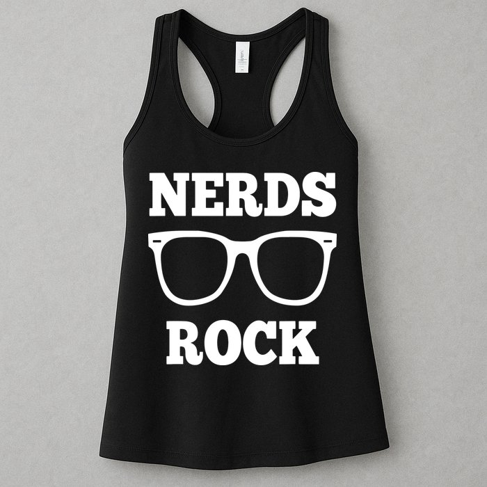 Funny Nerds Rock Gamer Geek Fun Cute Nerd Womens Tank Top