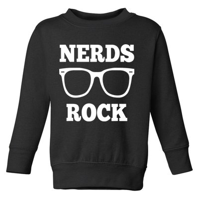 Funny Nerds Rock Gamer Geek Fun Cute Nerd Toddler Sweatshirt