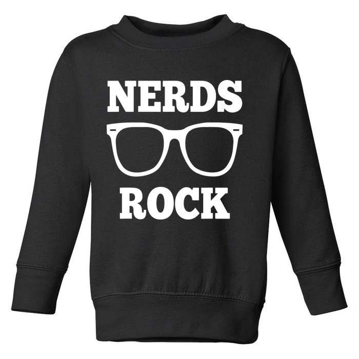 Funny Nerds Rock Gamer Geek Fun Cute Nerd Toddler Sweatshirt
