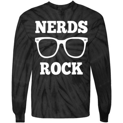 Funny Nerds Rock Gamer Geek Fun Cute Nerd Tie-Dye Long Sleeve Shirt