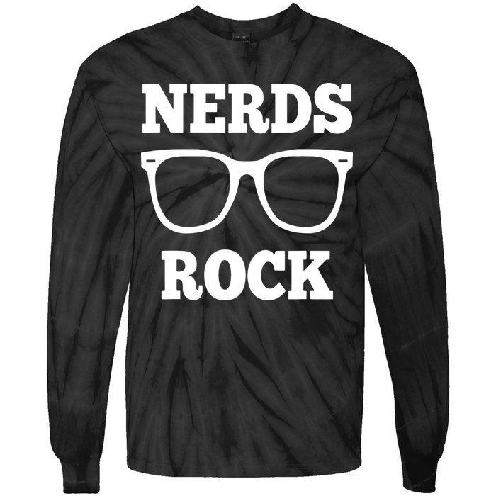 Funny Nerds Rock Gamer Geek Fun Cute Nerd Tie-Dye Long Sleeve Shirt