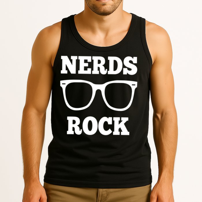 Funny Nerds Rock Gamer Geek Fun Cute Nerd Tank Top