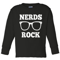 Funny Nerds Rock Gamer Geek Fun Cute Nerd Toddler Long Sleeve Shirt