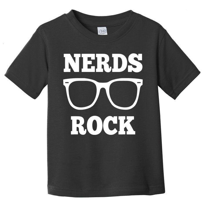 Funny Nerds Rock Gamer Geek Fun Cute Nerd Toddler T-Shirt