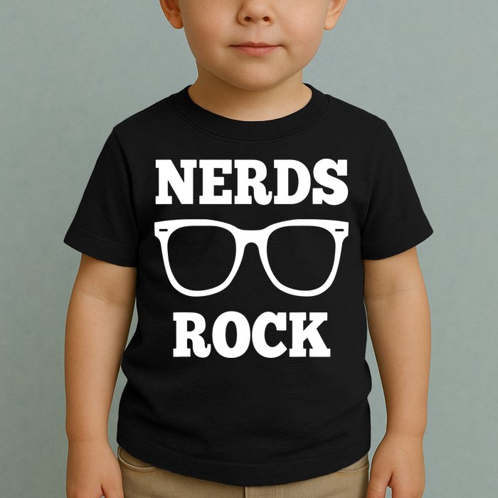 Funny Nerds Rock Gamer Geek Fun Cute Nerd Toddler T-Shirt