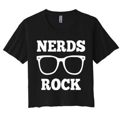 Funny Nerds Rock Gamer Geek Fun Cute Nerd Crop Top