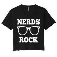 Funny Nerds Rock Gamer Geek Fun Cute Nerd Crop Top