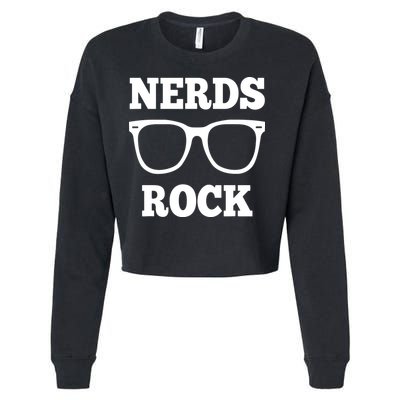 Funny Nerds Rock Gamer Geek Fun Cute Nerd Cropped Pullover Crew