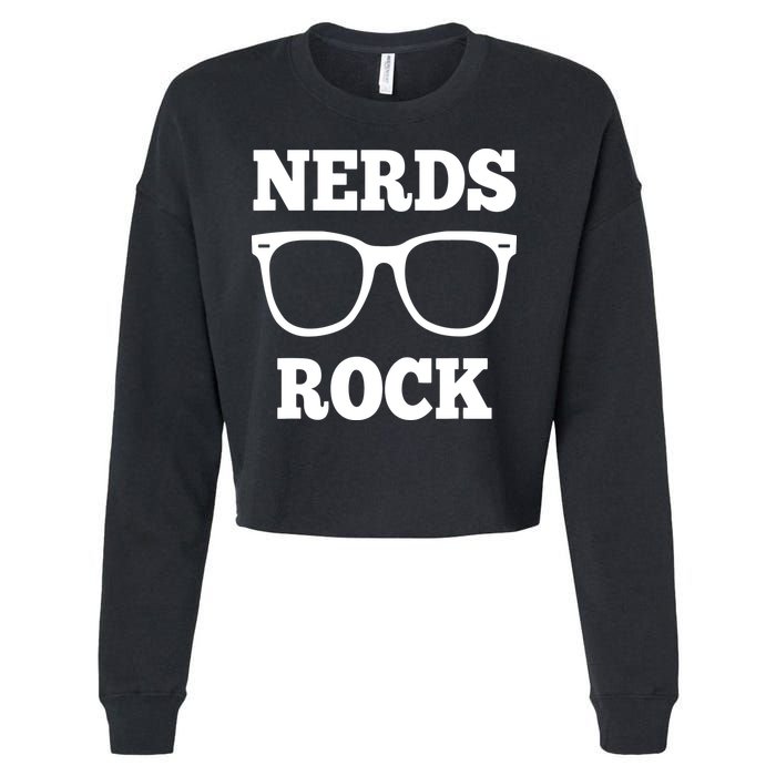 Funny Nerds Rock Gamer Geek Fun Cute Nerd Cropped Pullover Crew