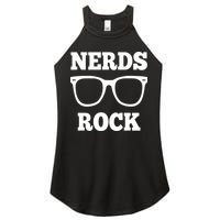 Funny Nerds Rock Gamer Geek Fun Cute Nerd Women's Perfect Tri Rocker Tank