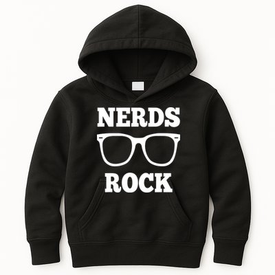 Funny Nerds Rock Gamer Geek Fun Cute Nerd Kids Hoodie