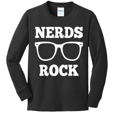 Funny Nerds Rock Gamer Geek Fun Cute Nerd Kids Long Sleeve Shirt
