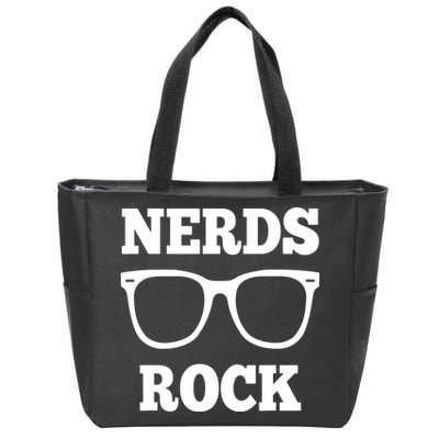 Funny Nerds Rock Gamer Geek Fun Cute Nerd Zip Tote Bag