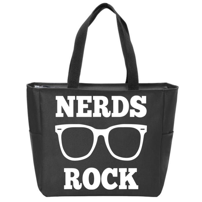 Funny Nerds Rock Gamer Geek Fun Cute Nerd Zip Tote Bag