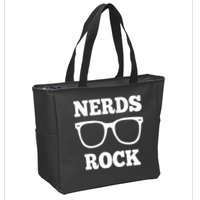 Funny Nerds Rock Gamer Geek Fun Cute Nerd Zip Tote Bag