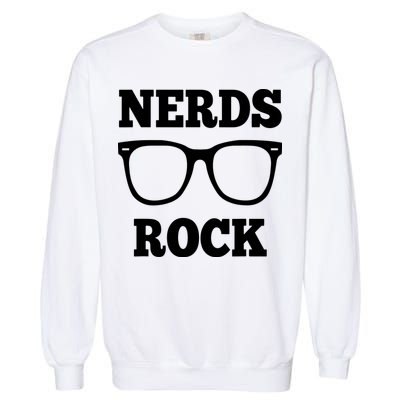 Funny Nerds Rock Gamer Geek Fun Cute Nerd Garment-Dyed Sweatshirt