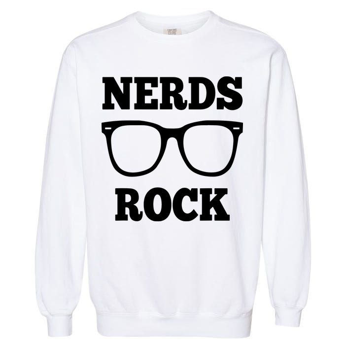 Funny Nerds Rock Gamer Geek Fun Cute Nerd Garment-Dyed Sweatshirt
