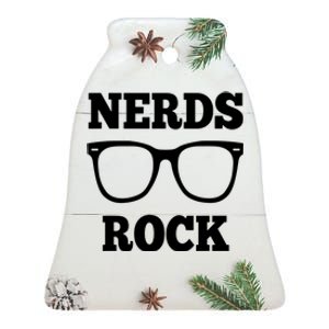 Funny Nerds Rock Gamer Geek Fun Cute Nerd Ceramic Bell Ornament