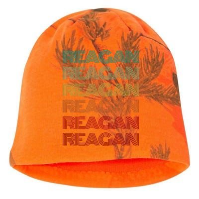 First Name Reagan Girl Retro Personalized Groovy 60s Kati - Camo Knit Beanie