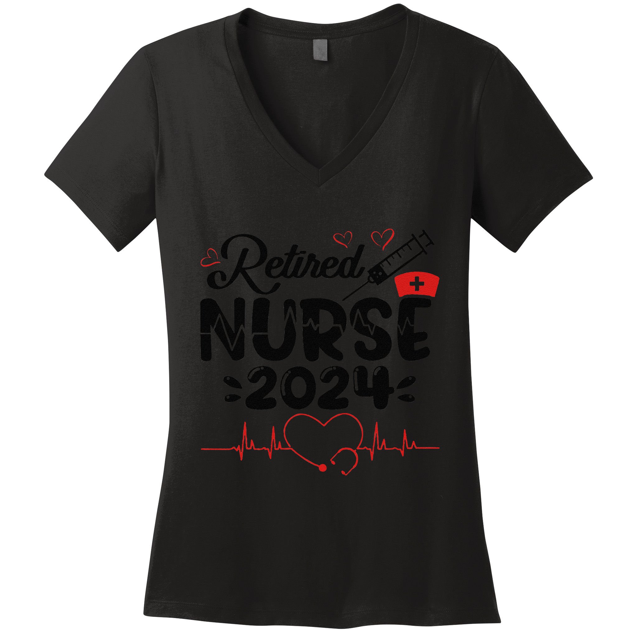 Funny Nurse Retirement Retired Nurse Gifts 2025 Women's V-Neck T-Shirt