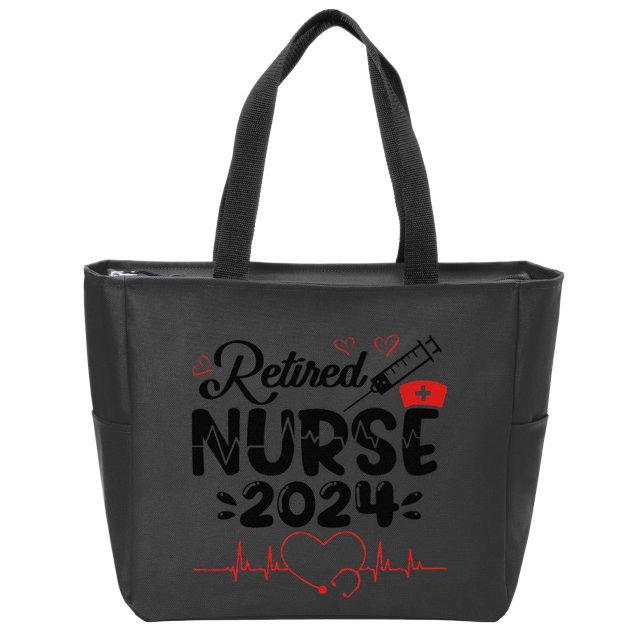 Funny Nurse Retirement Retired Nurse Gifts 2025 Zip Tote Bag