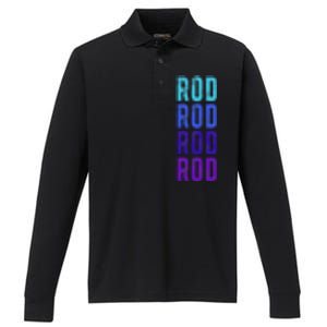 First Name Rod I Love Rod Performance Long Sleeve Polo