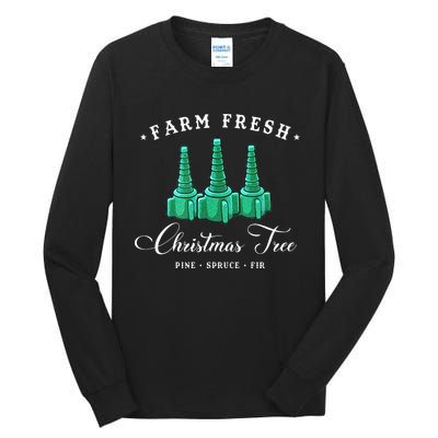 Funny Nurse Respiratory Therapist Farm Fresh Christmas Tree  Tall Long Sleeve T-Shirt