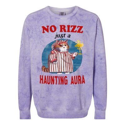 Funny No Rizz Just Haunting Aura Gift Colorblast Crewneck Sweatshirt