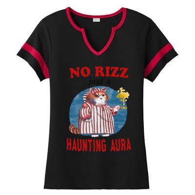 Funny No Rizz Just Haunting Aura Gift Ladies Halftime Notch Neck Tee