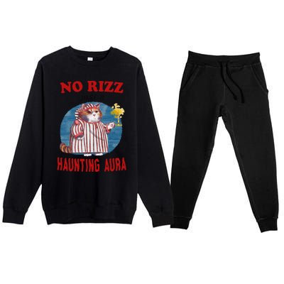 Funny No Rizz Just Haunting Aura Gift Premium Crewneck Sweatsuit Set