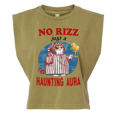 Funny No Rizz Just Haunting Aura Gift Garment-Dyed Women's Muscle Tee