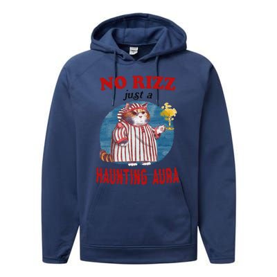 Funny No Rizz Just Haunting Aura Gift Performance Fleece Hoodie