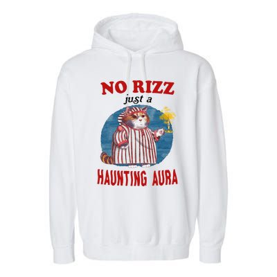 Funny No Rizz Just Haunting Aura Gift Garment-Dyed Fleece Hoodie