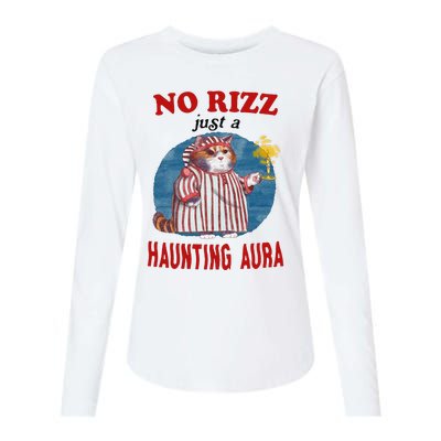 Funny No Rizz Just Haunting Aura Gift Womens Cotton Relaxed Long Sleeve T-Shirt