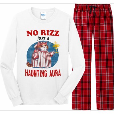 Funny No Rizz Just Haunting Aura Gift Long Sleeve Pajama Set