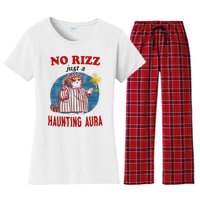 Funny No Rizz Just Haunting Aura Gift Women's Flannel Pajama Set