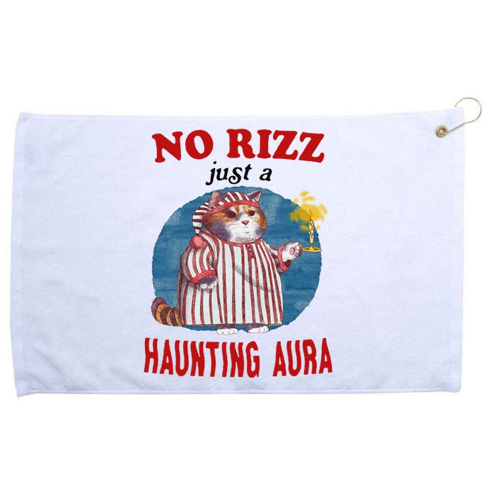 Funny No Rizz Just Haunting Aura Gift Grommeted Golf Towel