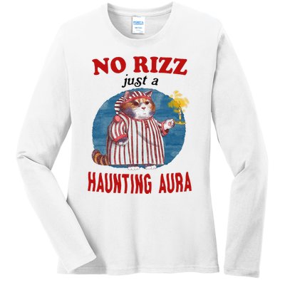 Funny No Rizz Just Haunting Aura Gift Ladies Long Sleeve Shirt