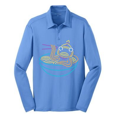 Fishstick Neon Ramen Bowl Center Icon Silk Touch Performance Long Sleeve Polo