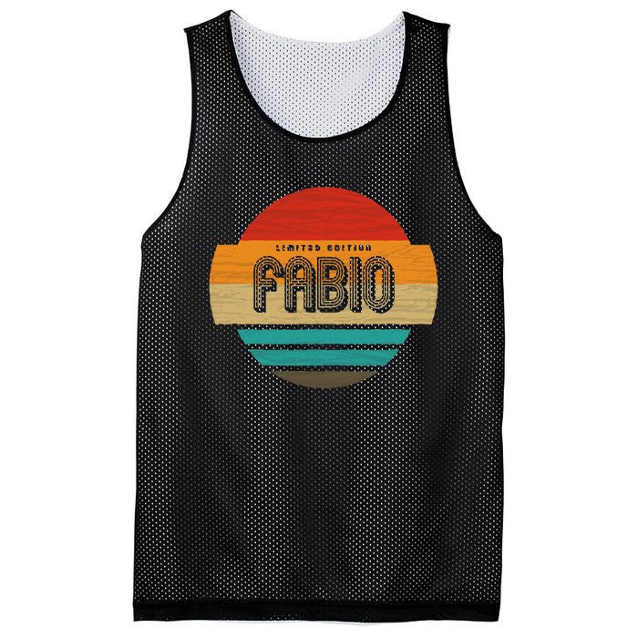 Fabio Name Retro Vintage Sunset Limited Edition Mesh Reversible Basketball Jersey Tank