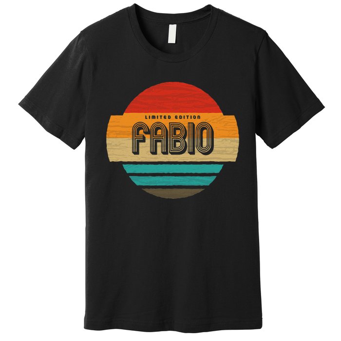 Fabio Name Retro Vintage Sunset Limited Edition Premium T-Shirt